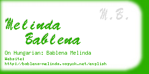 melinda bablena business card
